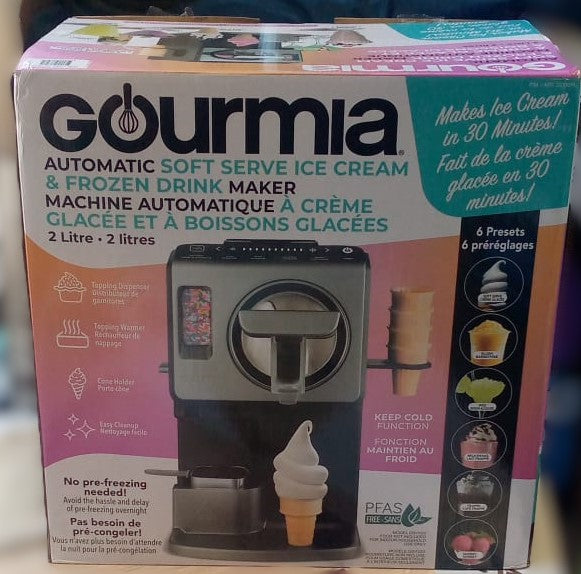 Gourmia 2 L (2.11 qt.) Automatic Soft Serve Ice Cream and Frozen Drink Maker