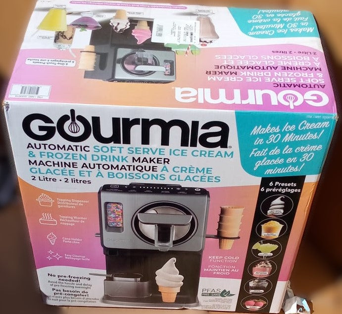 Gourmia 2 L (2.11 qt.) Automatic Soft Serve Ice Cream and Frozen Drink Maker