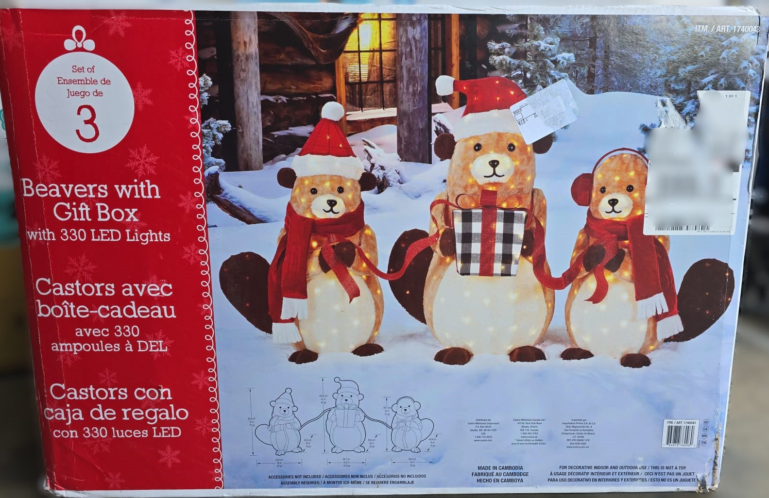 Christmas Beavers with Gift Box Set of 3