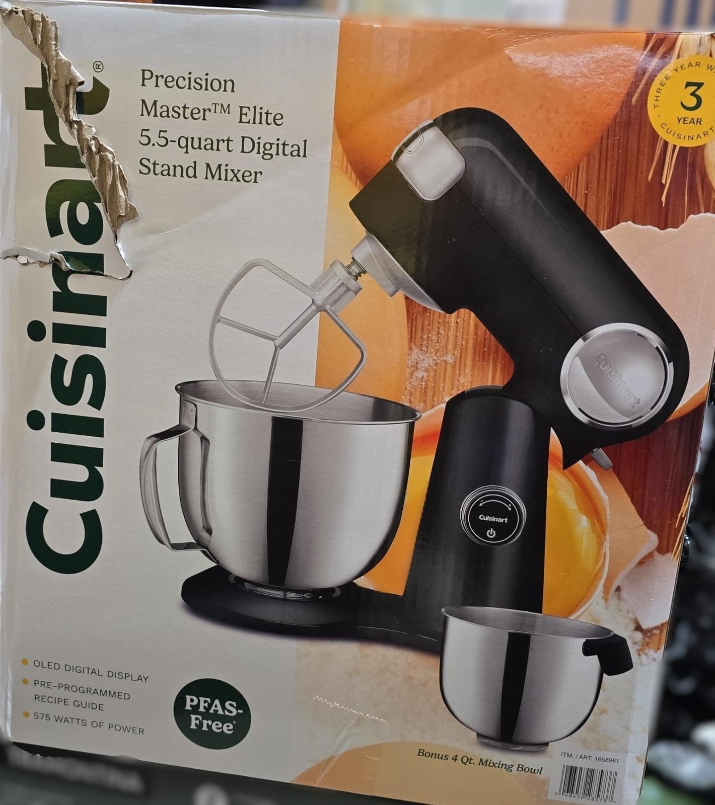 Cuisinart 5.2 L (5.5 Qt.) Precision Master Elite Digital Stand Mixer with Bonus Bowl