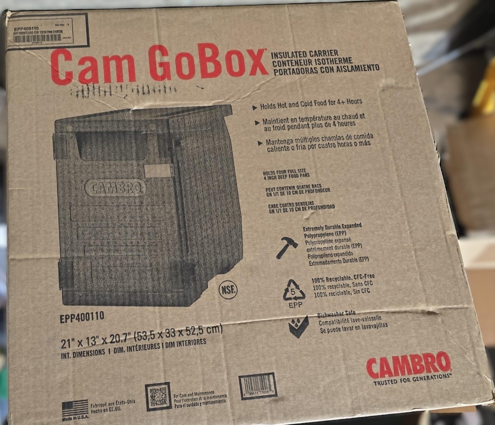 CAMBRO INSULATED CARRIER EPP400