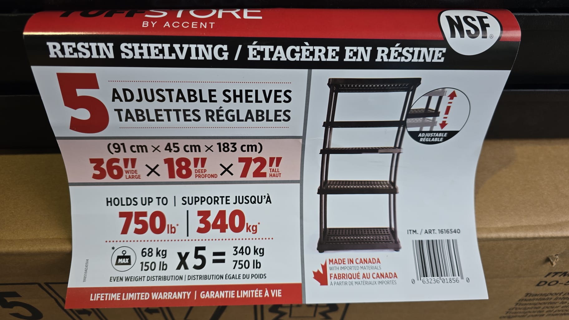 TuffStore Plastic Adjustable Accent Shelf