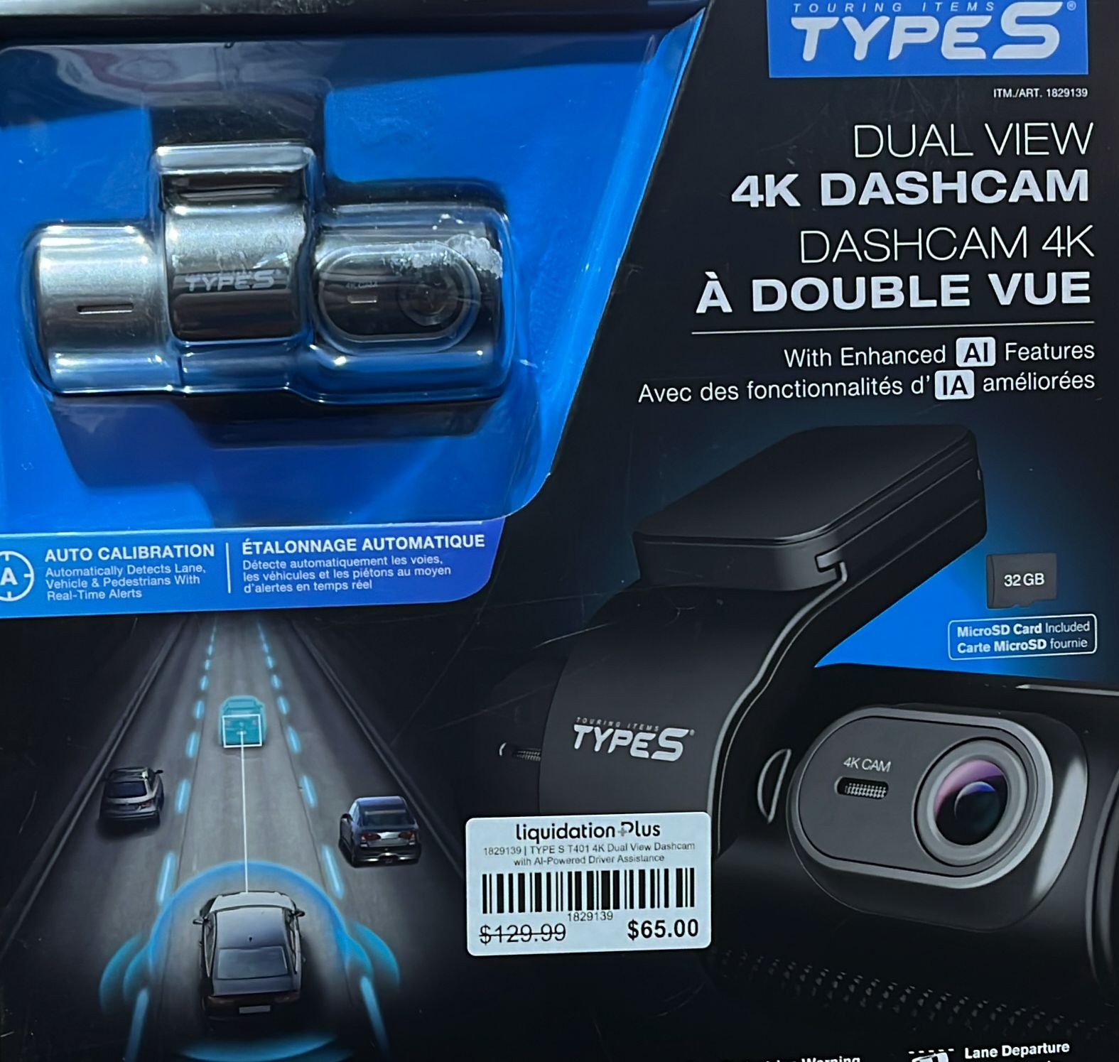TYPE S T401 4K Dual View Dashcam with AI-Powered Driver Assistance