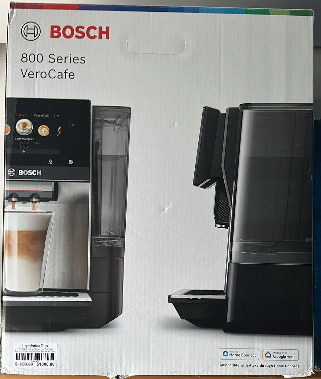 Bosch 800 Series Fully Automatic Espresso, Coffee and Cold Brew Machine with Built in Grinder