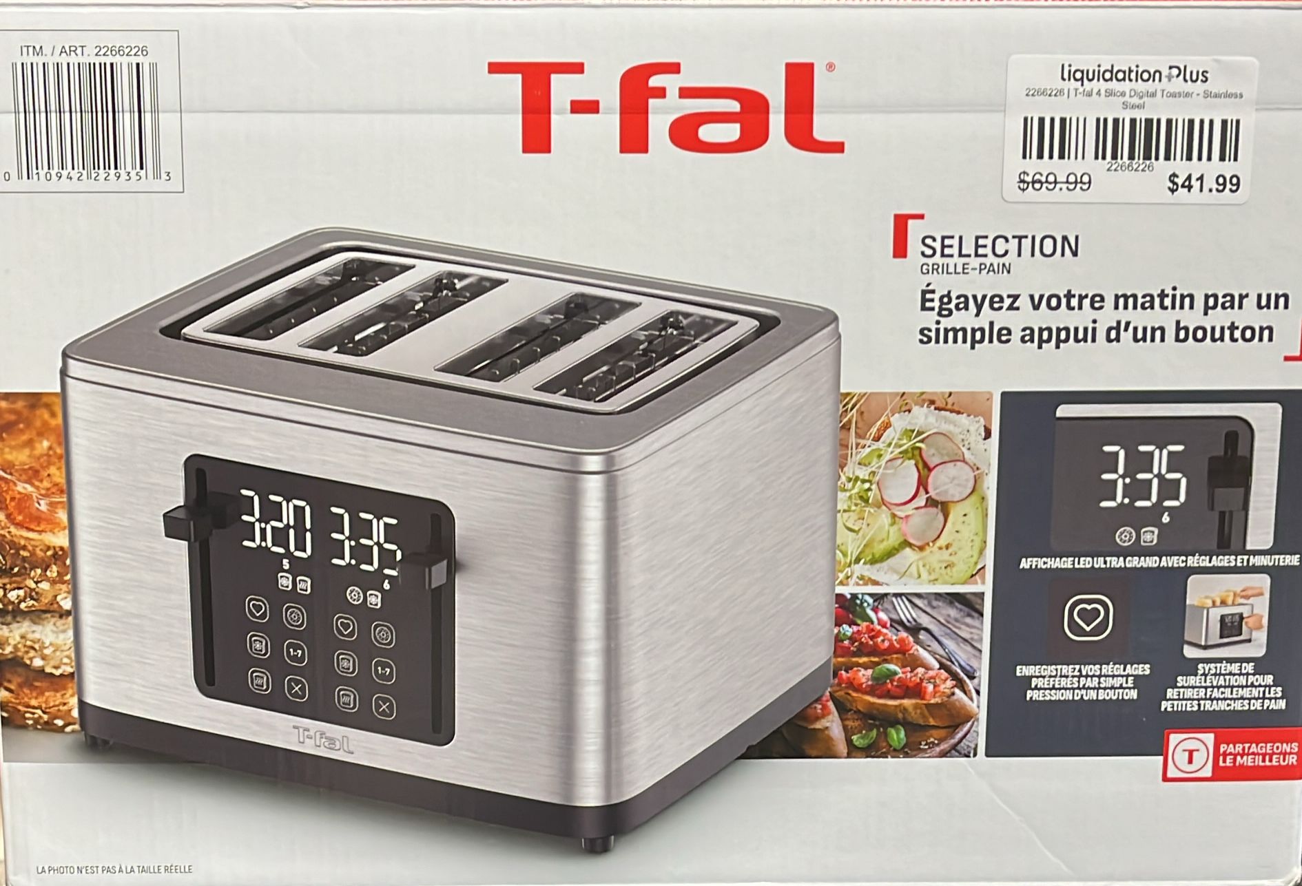 T-fal 4 Slice Digital Toaster - Stainless Steel