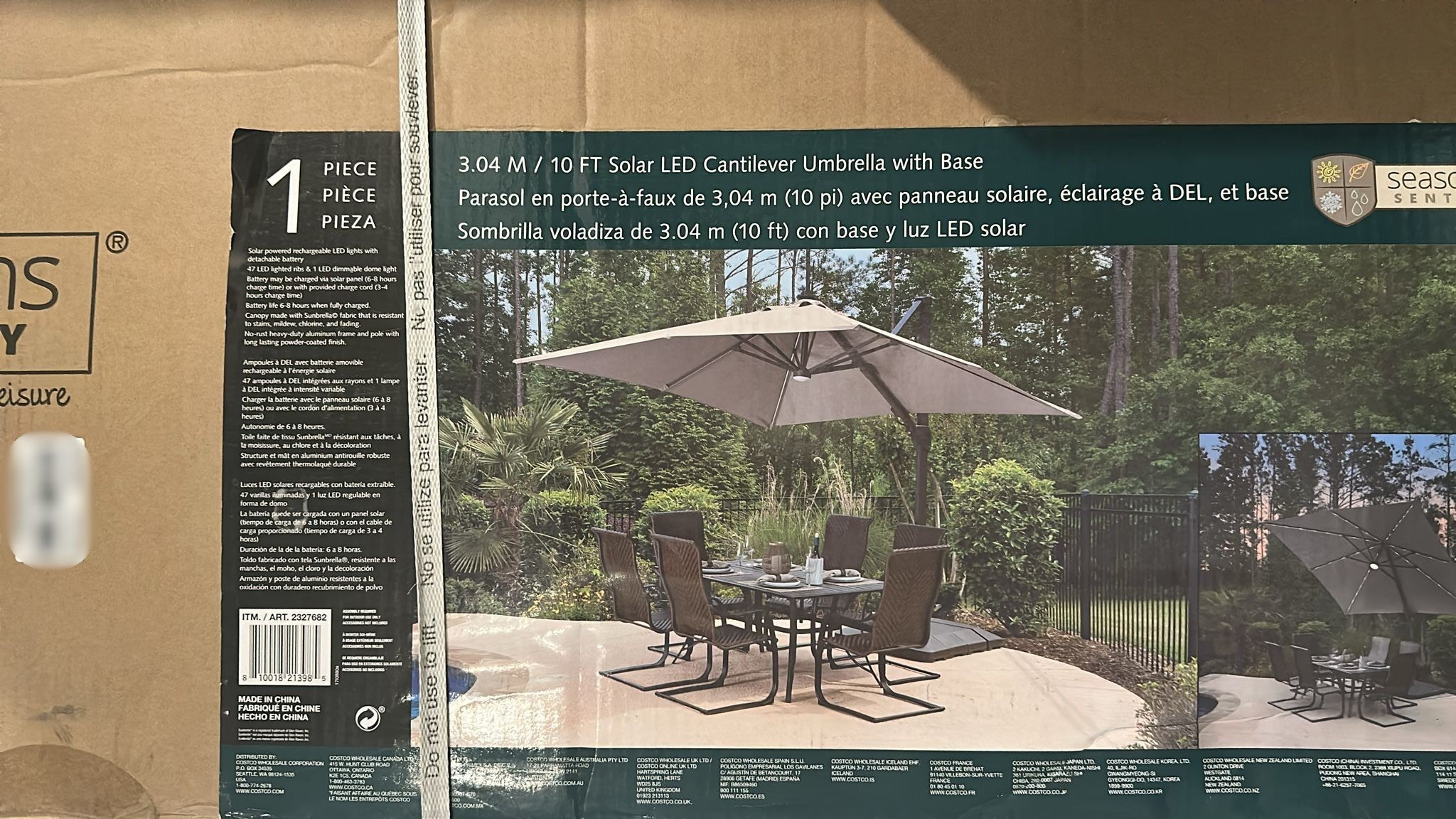 EASONS SENTRY CANTILEVER UMBRELLA LED LIGHTS 10FT
