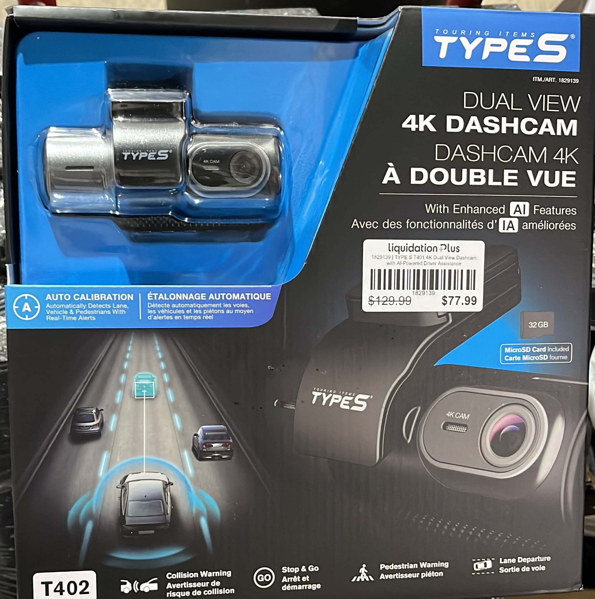 TYPE S T401 4K Dual View Dashcam with AI-Powered Driver Assistance