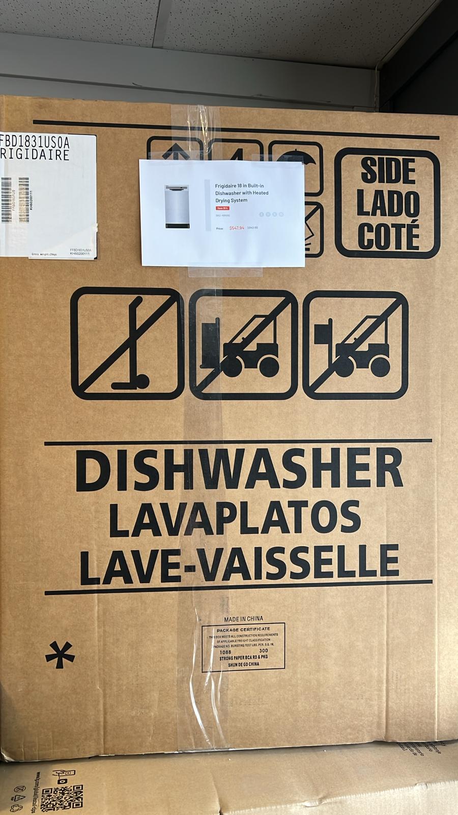 Frigidaire 18 in Built-in Dishwasher with Heated Drying System