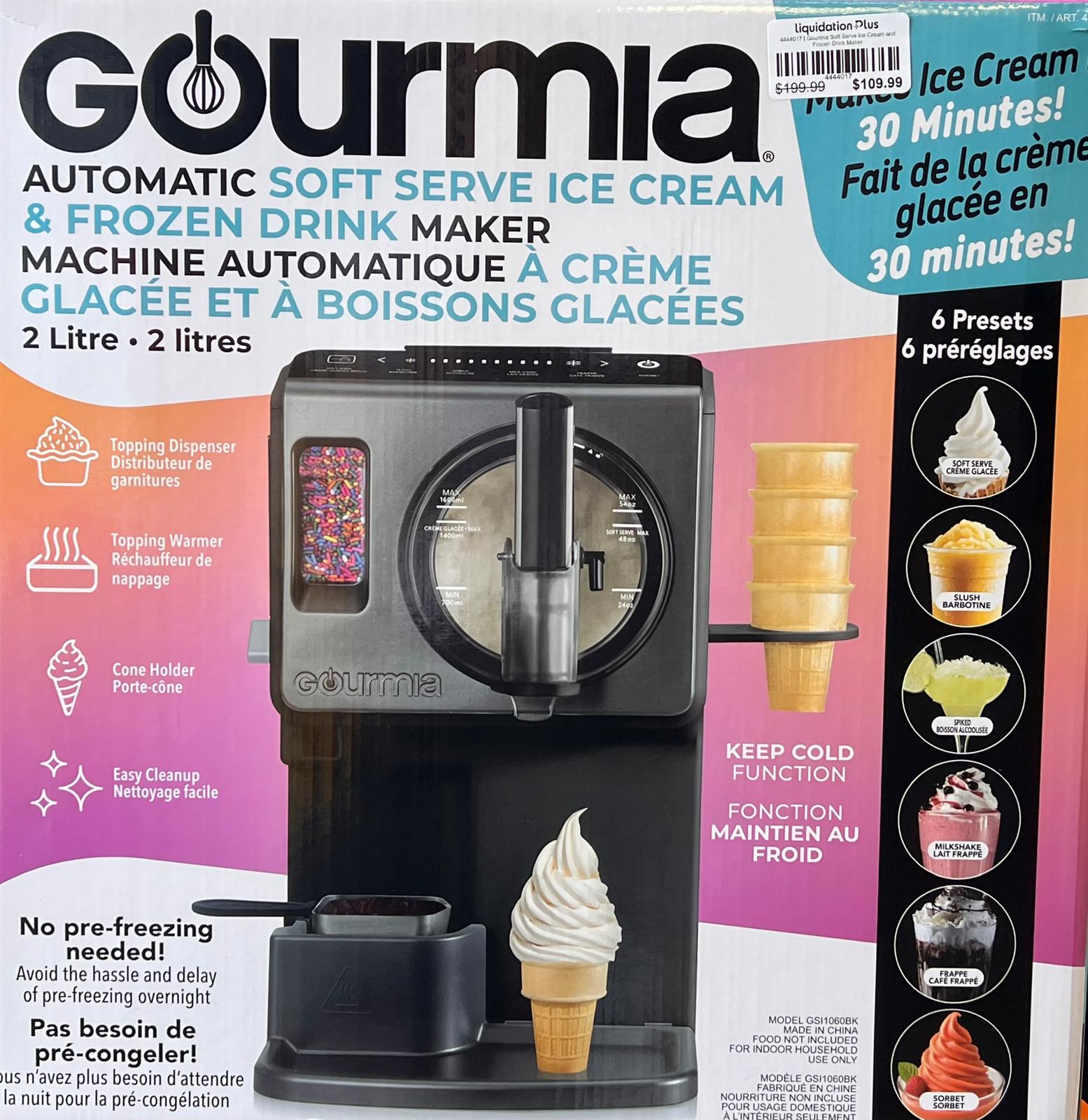 Gourmia Soft Serve Ice Cream and Frozen Drink Maker