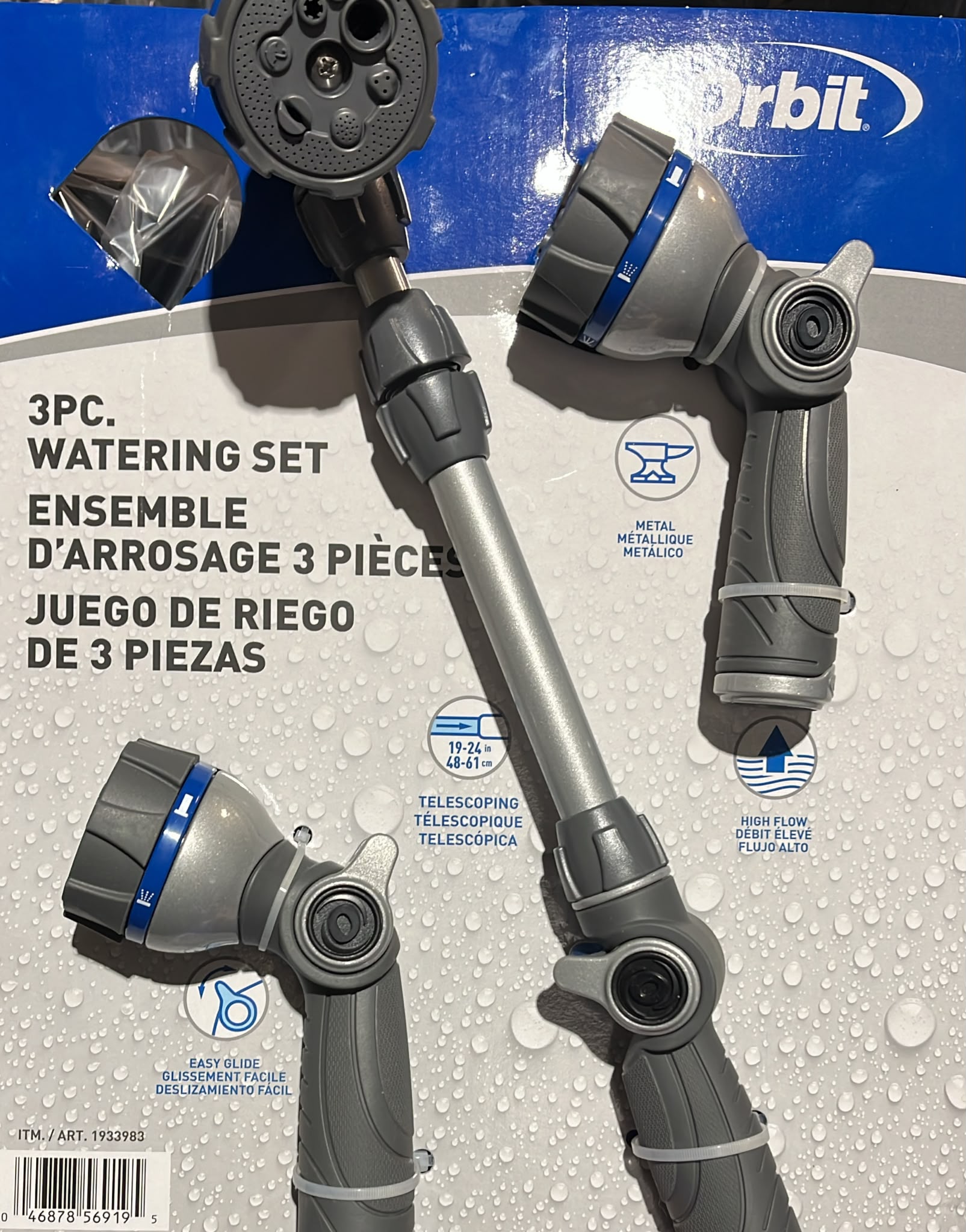 Orbit 3-piece Nozzle Set, with 2 Multi-Pattern Nozzles and One Telescoping Wand