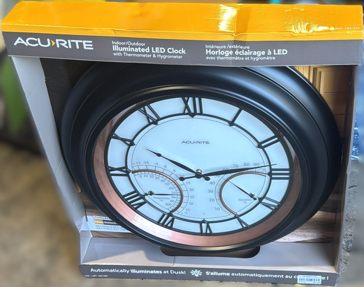 ACURITE 24″ OUTDOOR CLOCK WITH TEMPERATURE