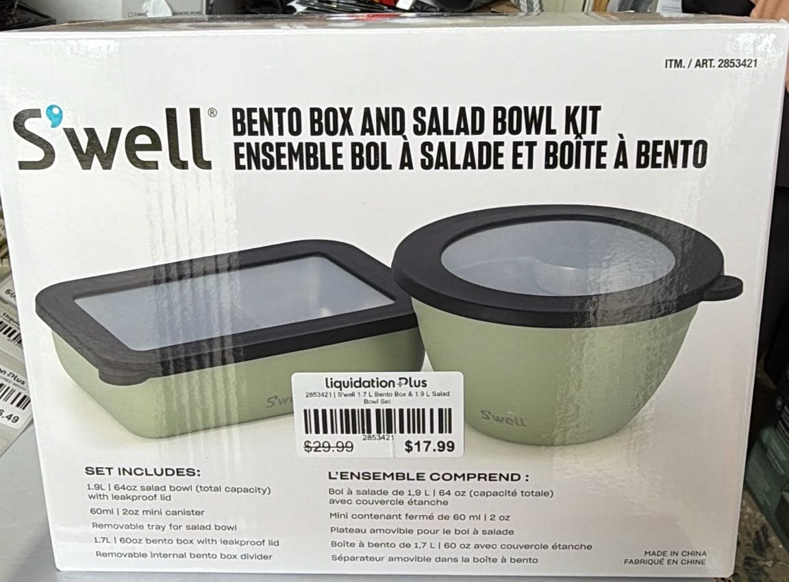 S'well 1.7 L Bento Box & 1.9 L Salad Bowl Set