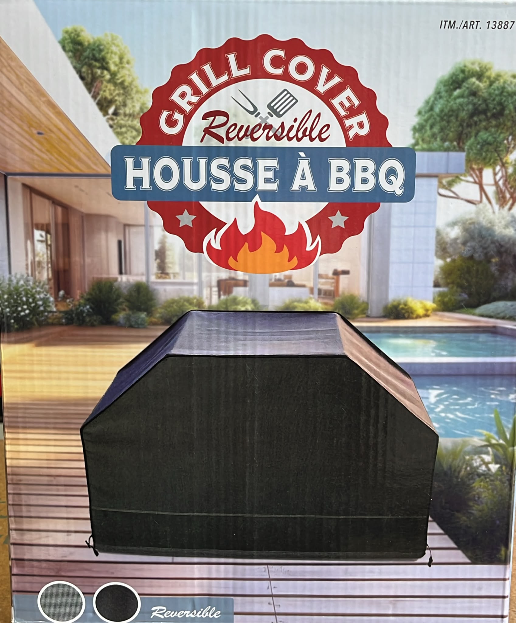 Premium reversible 68" BBQ grill cover