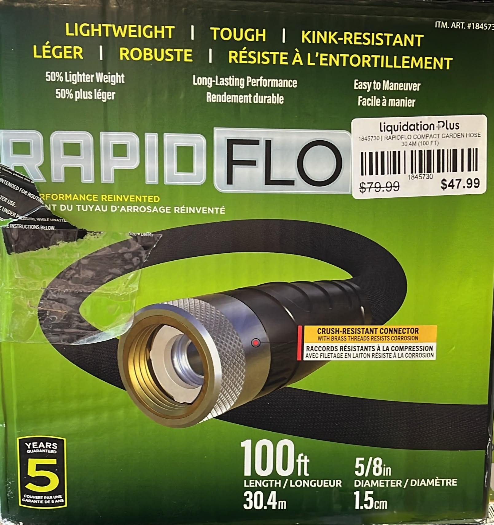 RAPIDFLO COMPACT GARDEN HOSE 30.4M (100 FT)