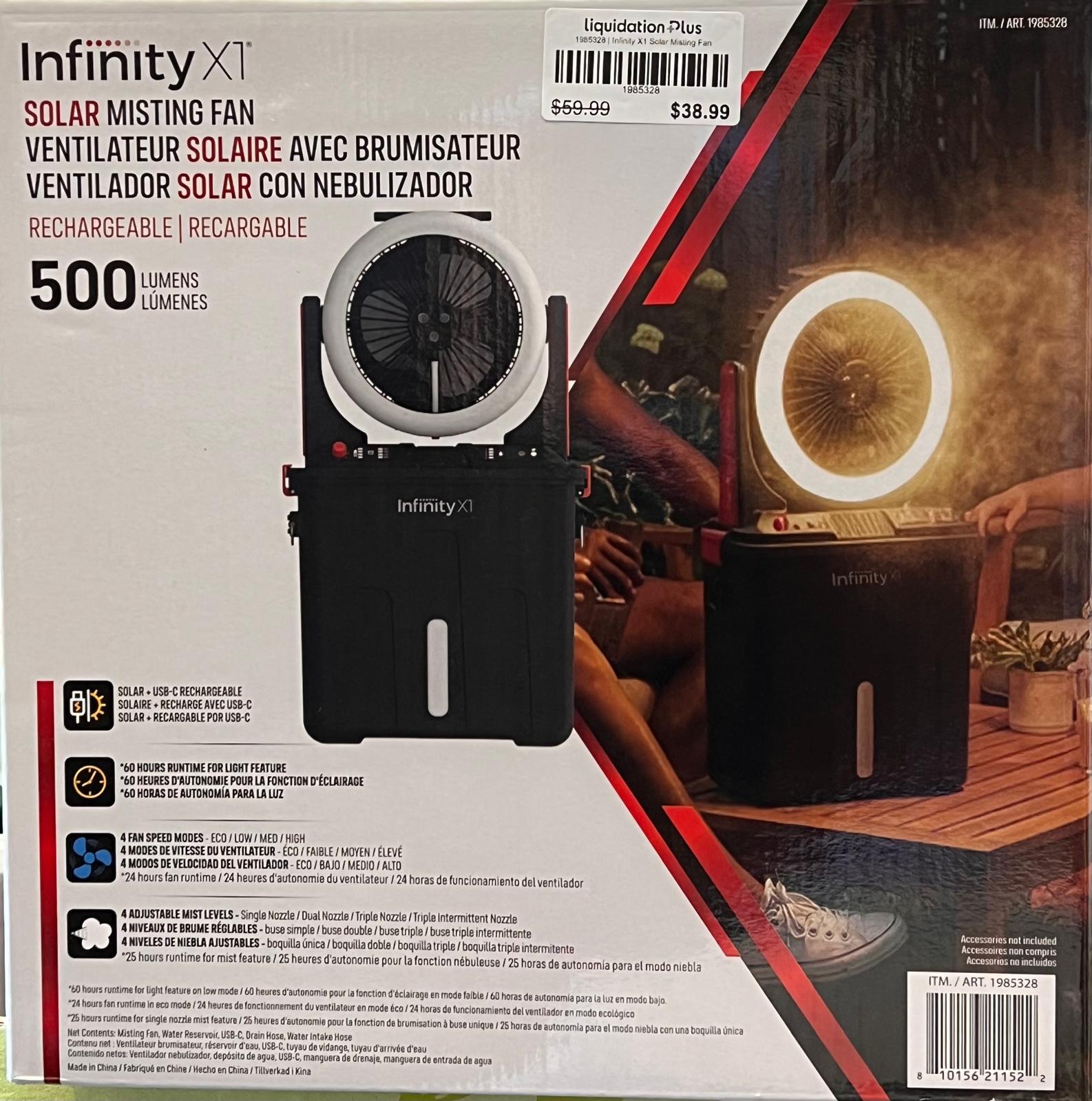 Infinity X1 Solar Misting Fan