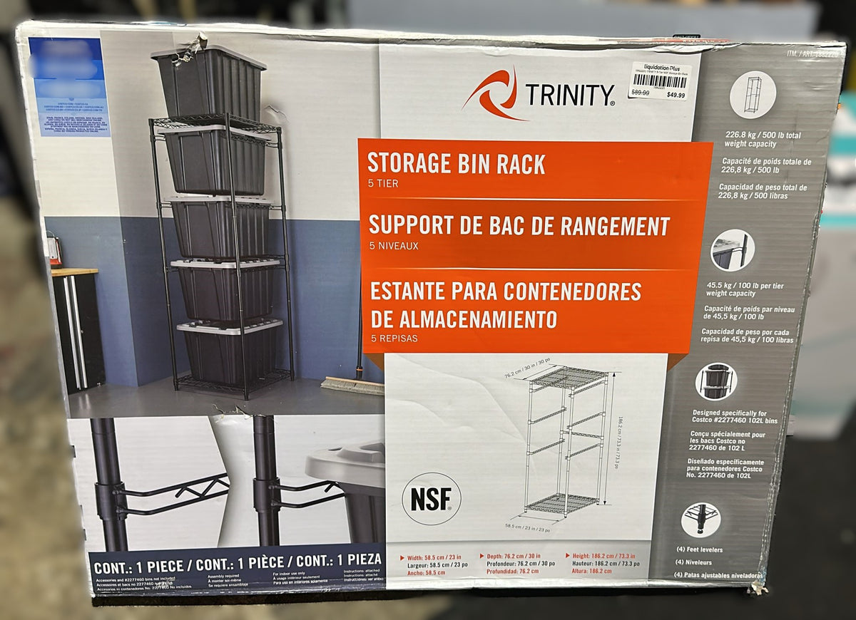 TRINITY 5-Tier NSF Storage Bin Rack