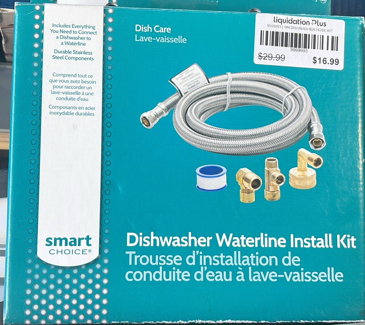 Smart Choice 6 ft. Stainless Steel Dishwasher Waterline Kit