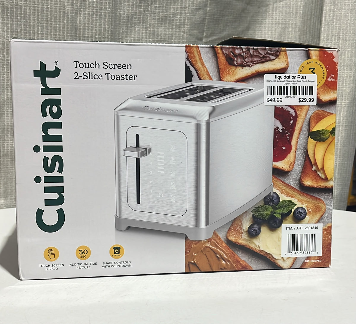 Cuisinart 2 Slice Stainless Touch Screen Digital Toaster