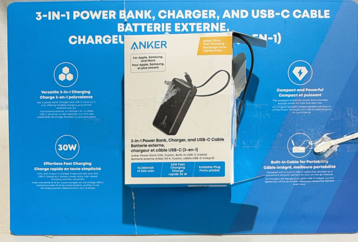 Anker 10K Wireless Portable Charger with Built-In USB-C Cable