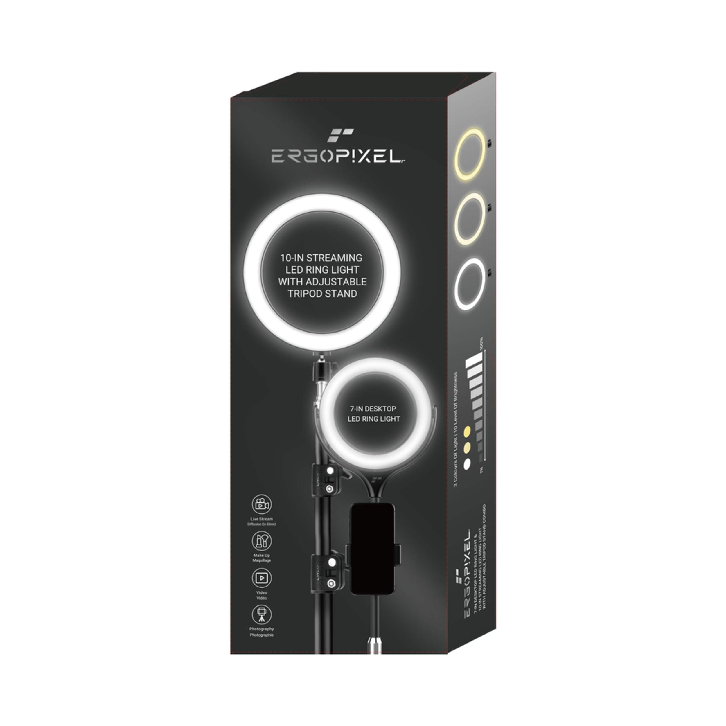 ERGOPIXEL FLOORSTANDING EXTENDABLE RING LIGHT