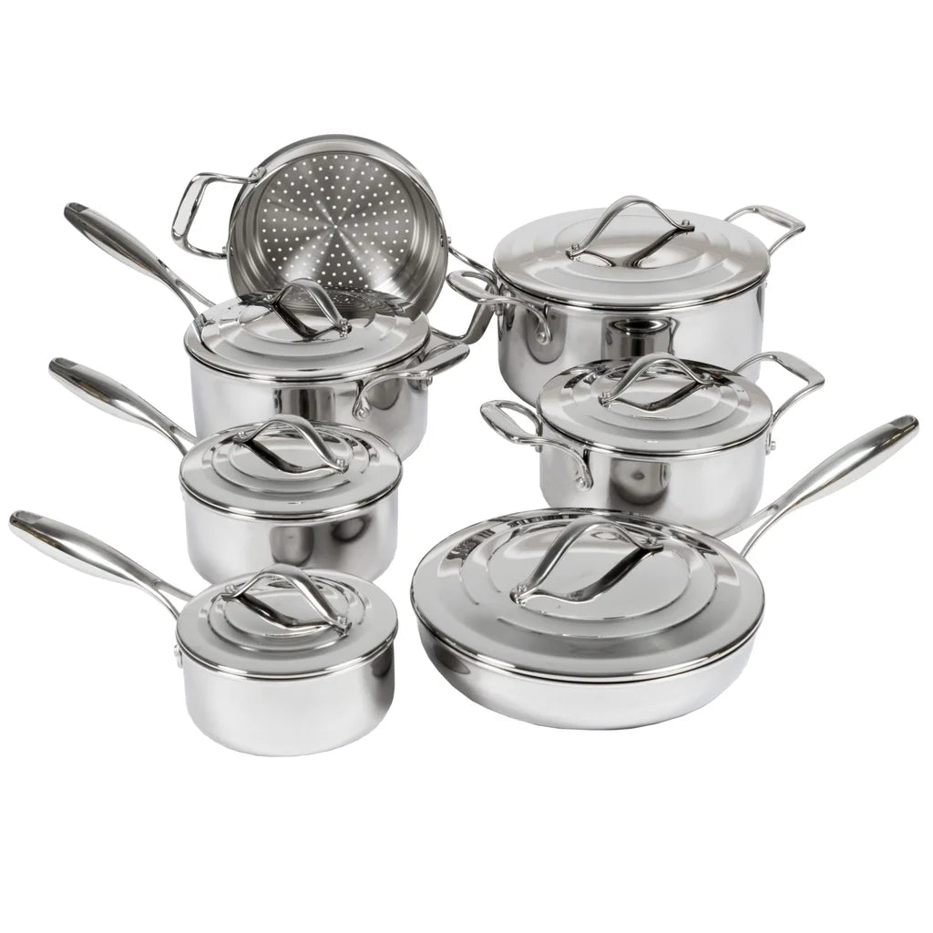 Lagostina Napoli 5-ply Clad Stainless-steel Commercial Cookware Set, 13-pieces
