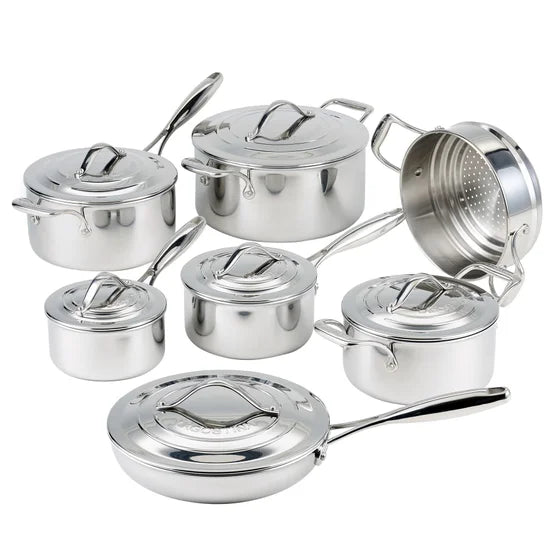 Lagostina Napoli 5-ply Clad Stainless-steel Commercial Cookware Set, 13-pieces