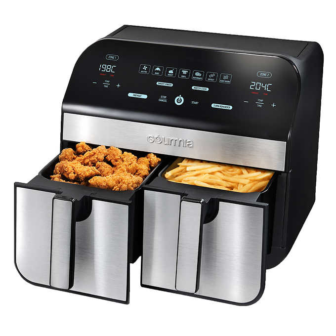 Gourmia 9.4 L (10 qt.) Dual Basket Digital Air Fryer