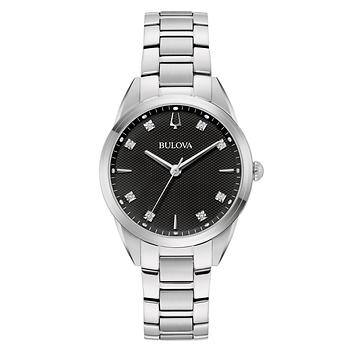 Bulova Sutton Black Dial Ladies Watch