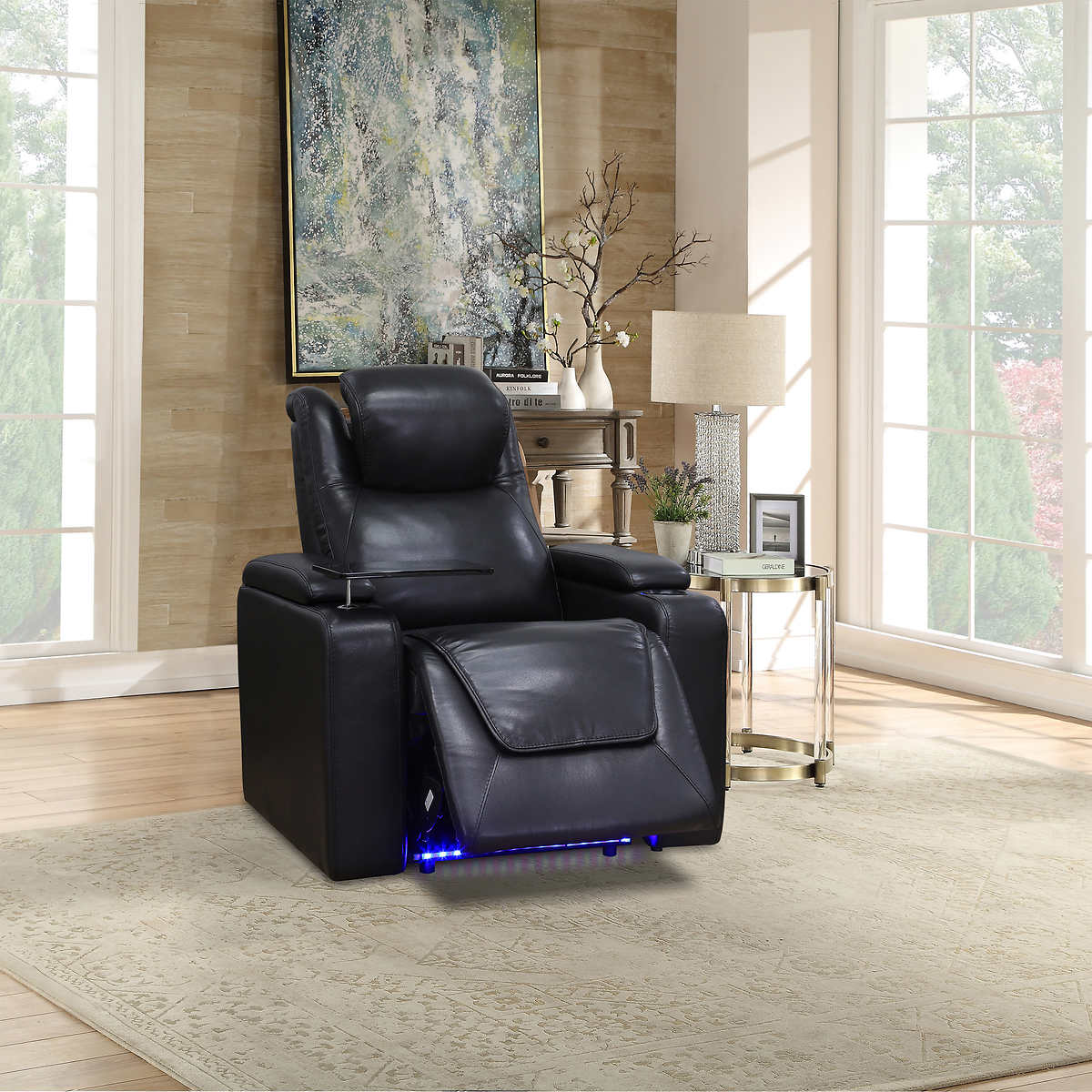 Kingsdown Top Grain Leather Home Theatre Power Recliner, Little bit Ripped
