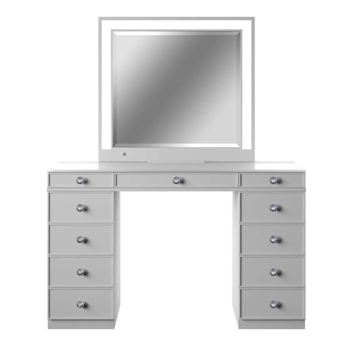 Tresanti Alexandra Double Pedestal Vanity Table with LED