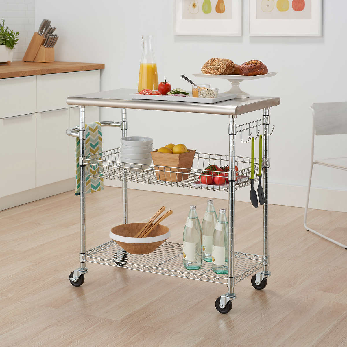 Trinity - Kitchen trolley with 86.4 cm (34 in) stainless steel top