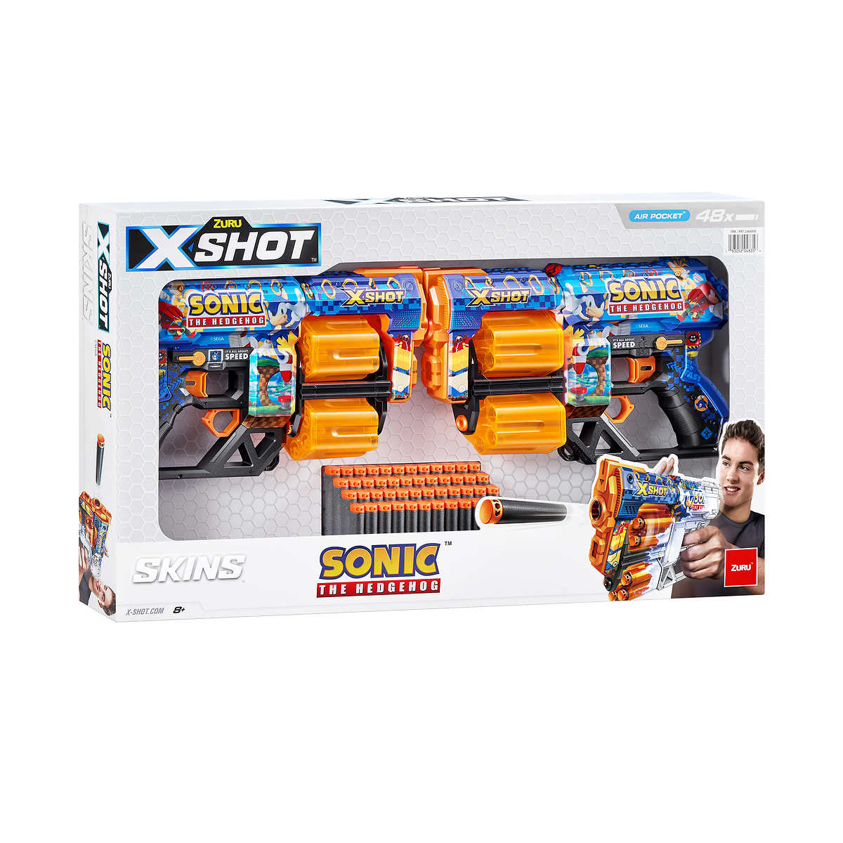 X-Shot Sonic the Hedgehog Skins Dread Dart Blaster 2-pack