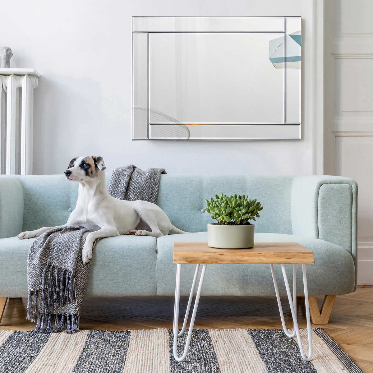 Mode Rectangular Mirror with Beveled Mirror Frame