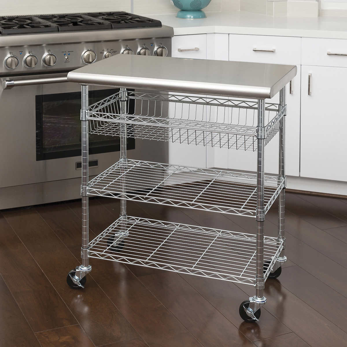 Seville Classics Stainless Steel Kitchen Cart