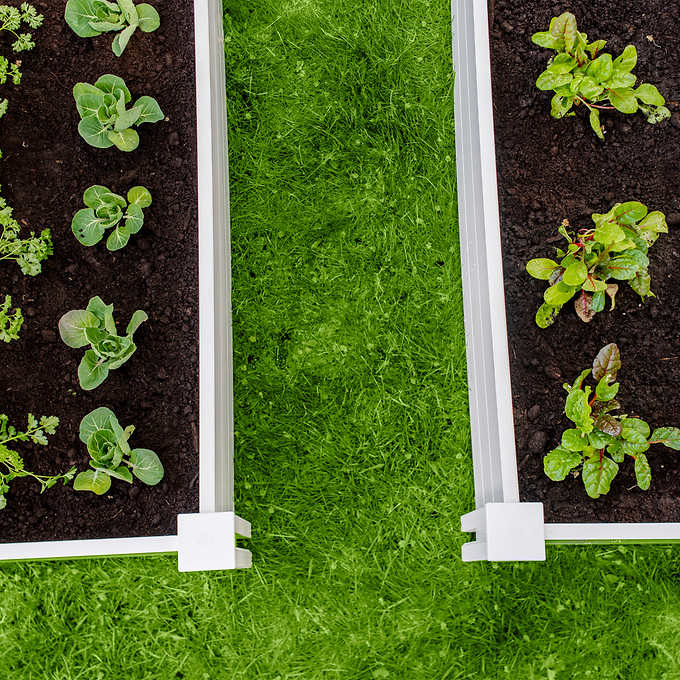4 ft. x 4 ft. White Vinyl Raised Garden Bed 2-pack