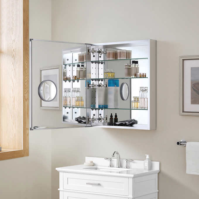 OVE Decors Anton 24 in. Medicine Cabinet with Mirror broken mirror
