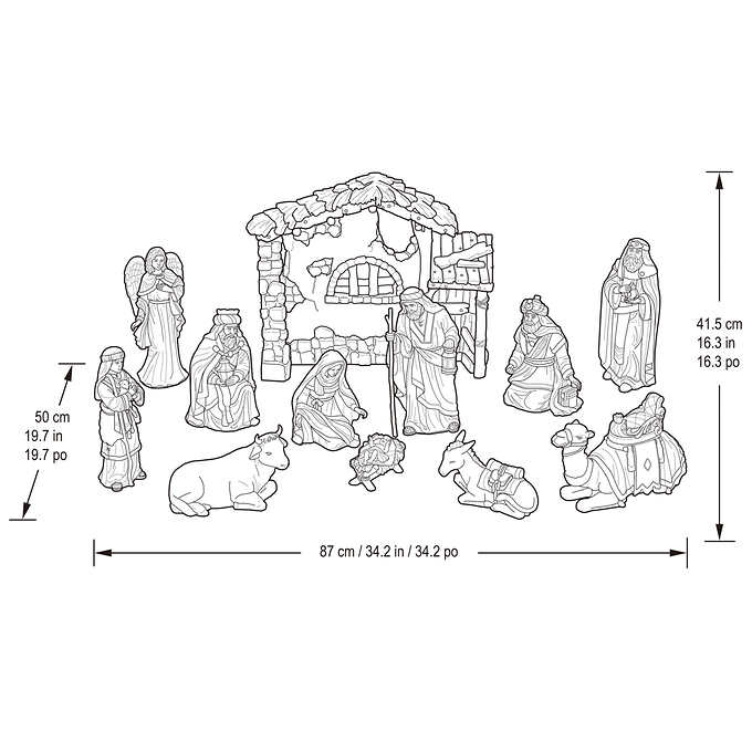 Kirkland Signature - 13-piece Hand-Painted Nativity Set