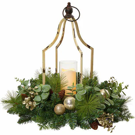 Holiday Centerpiece with LED Candle