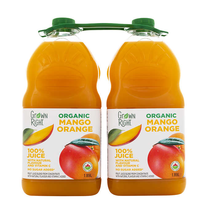 Grown Right Organic Mango Orange Juice 2 × 1.89 L