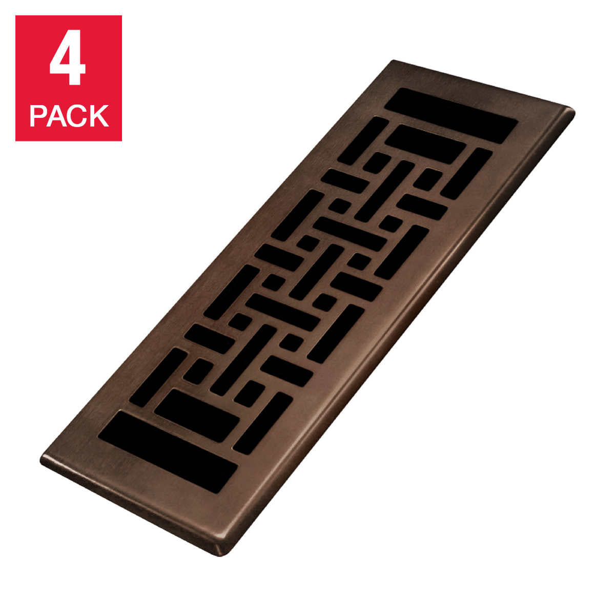 Manor House Rubbed Bronze Finish Floor Registers, 4-pack