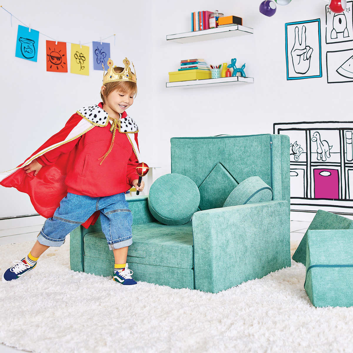 Yourigami Kids Convertible Play Fort Beige