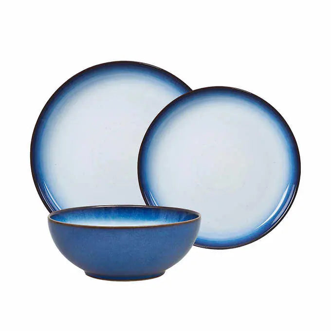 DENBY 12PC BLUE HAZE DINNERWARE