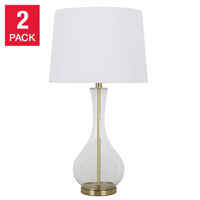 MODERN GLASS TABLE LAMP 2-PACK
