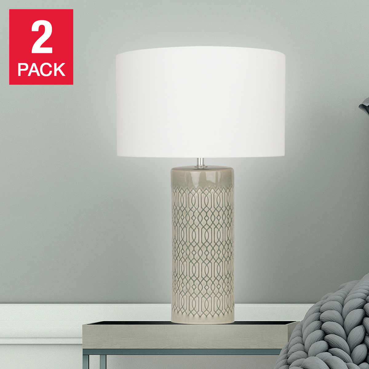 SAGE CERAMIC 2PACK TABLE LAMP