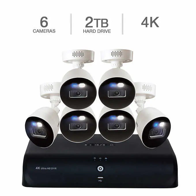 Lorex 4K Fusion DVR Wired Security System with Dual Warning Lights