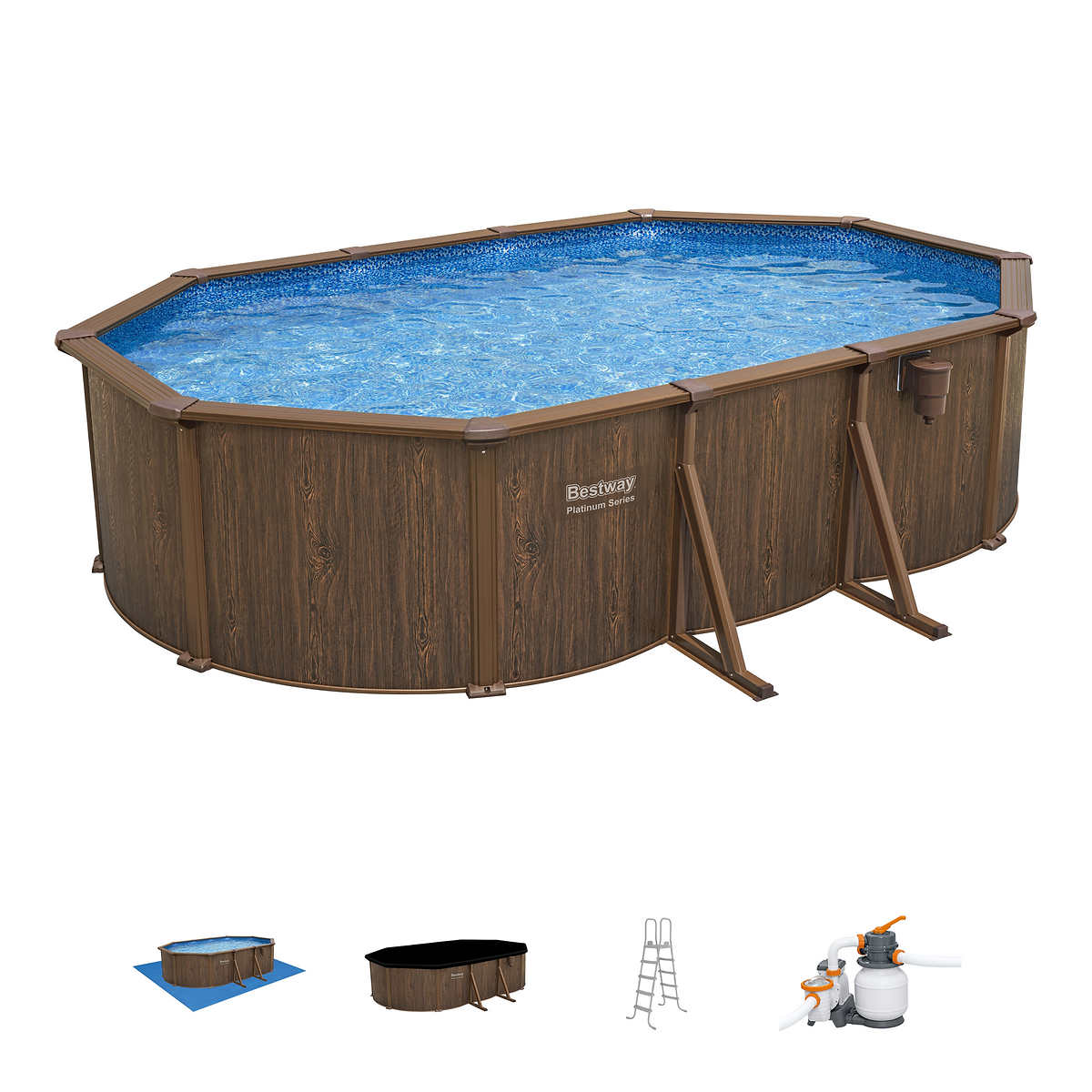 Bestway Steel Wall Above Ground Pool Set Oval