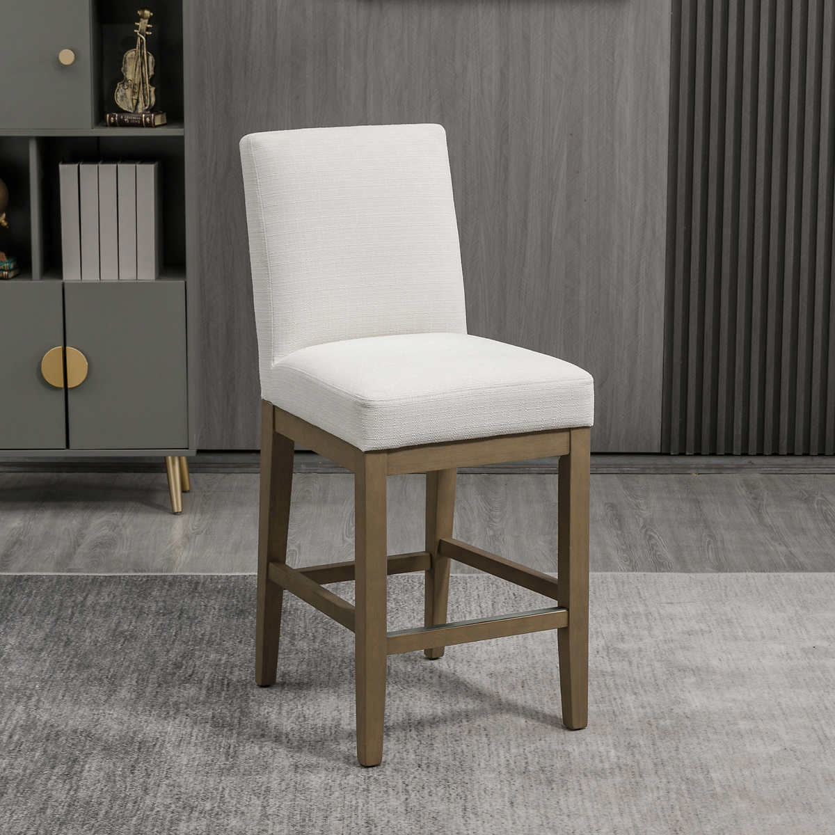 Parson Fabric Counter Stool, Cream