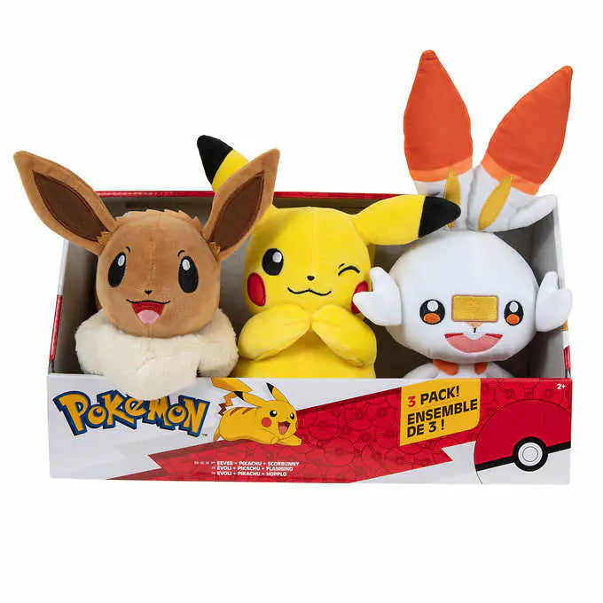 POKEMON 8" PLUSH 3 IN ONE BOX