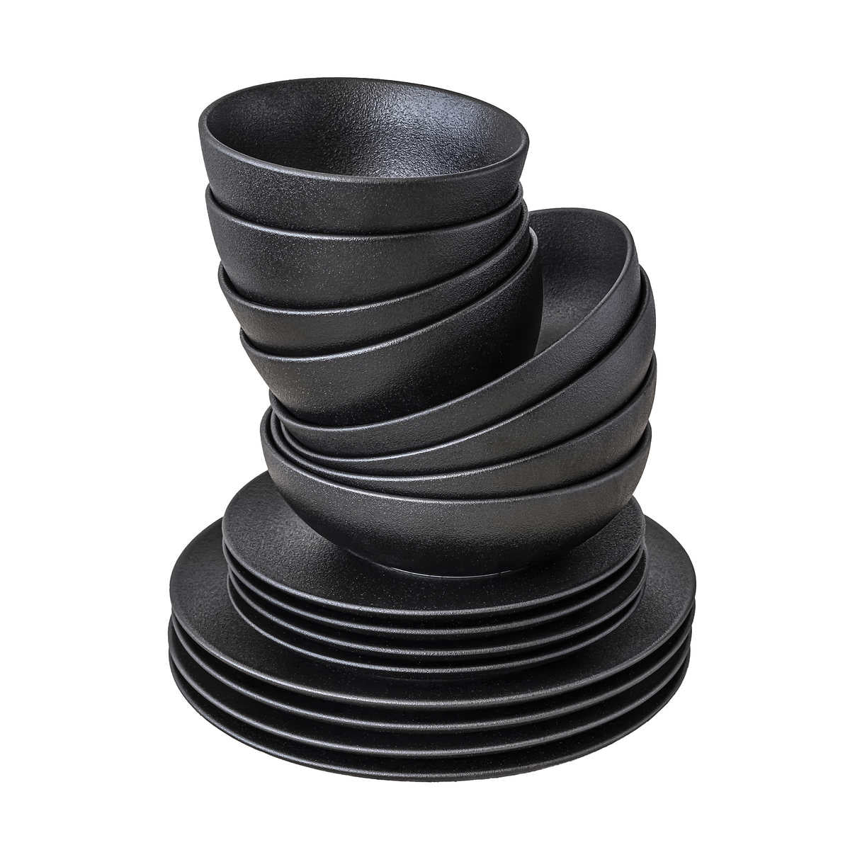 over&back Faux Cast Iron Dinnerware Set, 16-piece