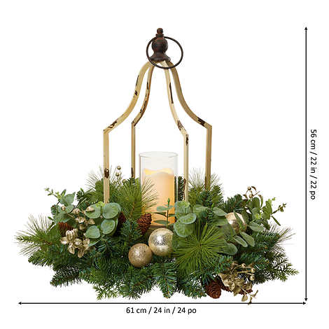 Holiday Centerpiece with LED Candle